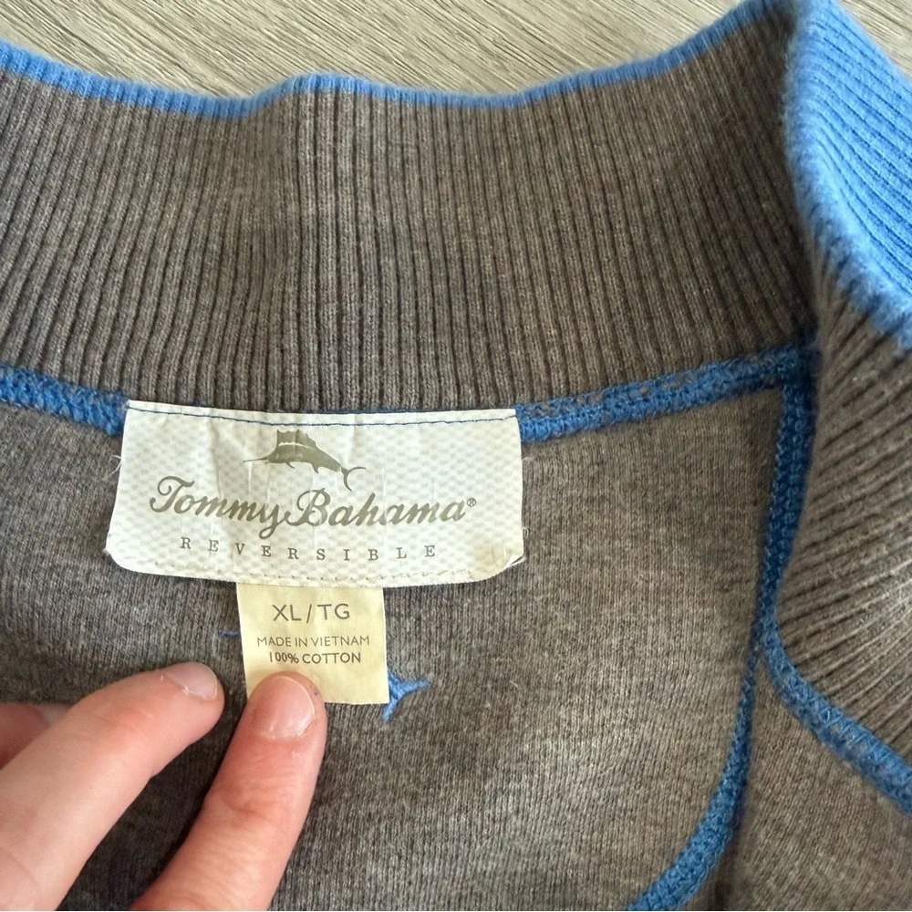 Tommy Bahama Blue Zip-Up Sweater